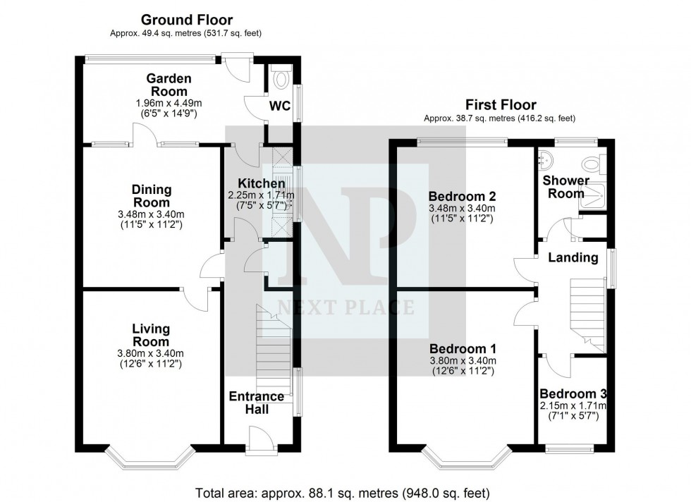 Floorplan for Tamworth Road, Amington, B77