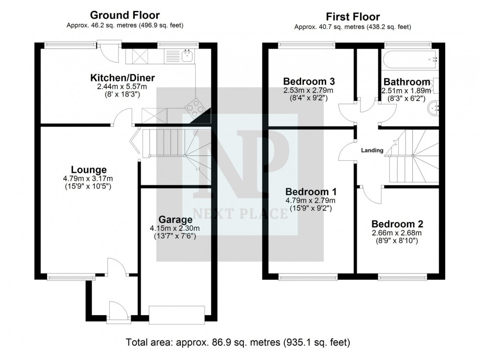 Floorplan for Brookweed, Tamworth, B77