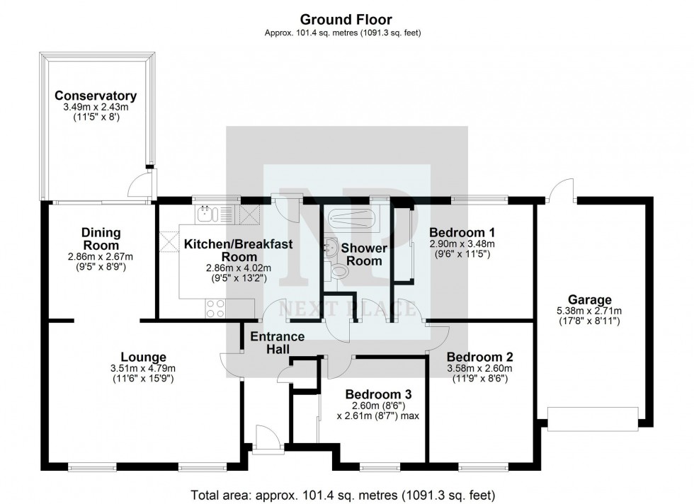 Floorplan for Marrick, Wilnecote, B77